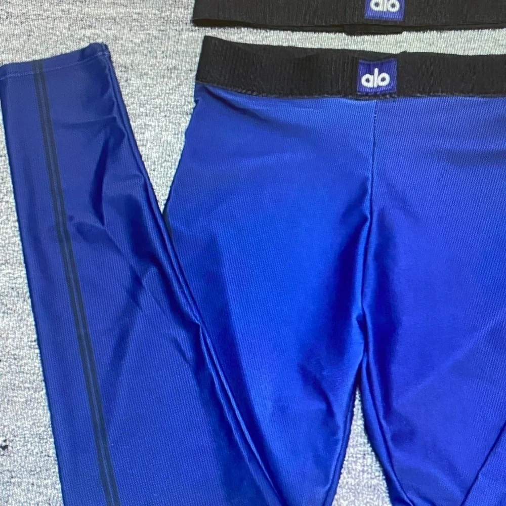 ALO Yoga Royal Blue Sports Bra & Leggings Set Size S